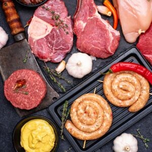 Assortment of various types of meat