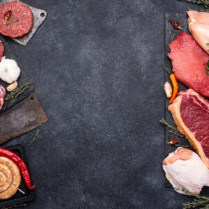 Assortment of various types of meat